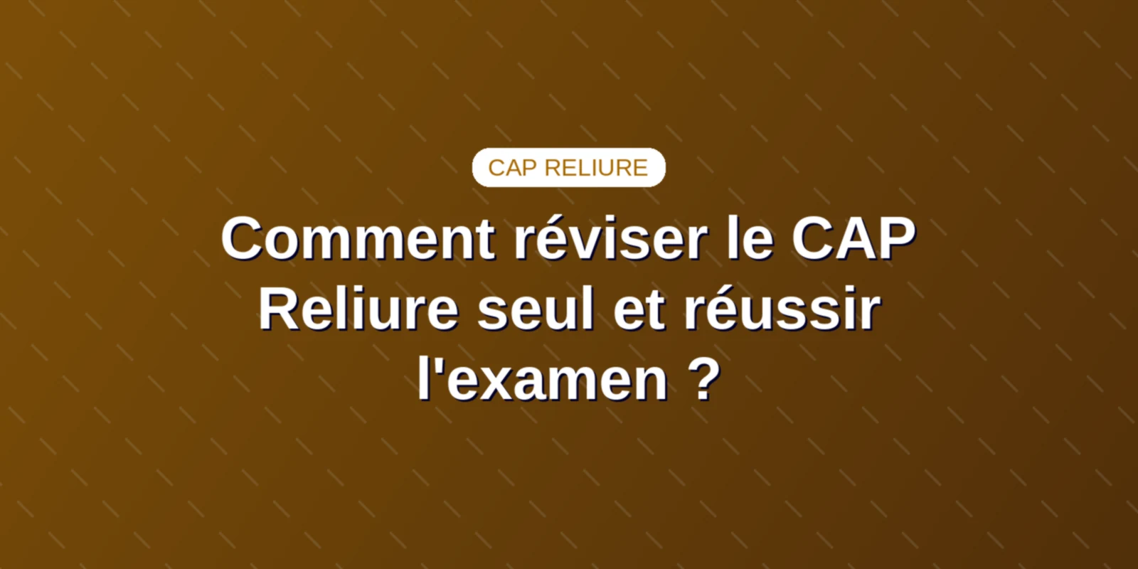Comment réviser le CAP Reliure seul et réussir l'examen ? Couverture : Comment réviser le CAP Reliure seul et réussir l'examen ?